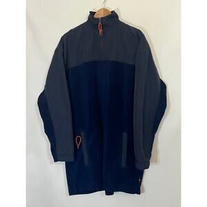 MacGear Long Men's Blue Jacket size 1XLT Pre-Owned QuarterZip. Pocket in sleeve.